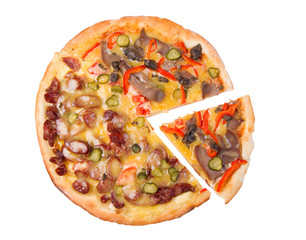 Cheese Pizza with white background, close up