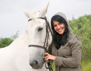 beautiful girl and horse.romantic production