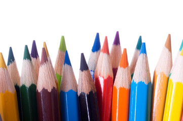 Color pencils isolated on a white background