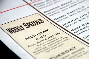 distillery district - menu