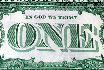 In God We Trust Motto s on the reverse of a US Dollar Bill