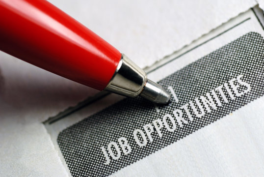 Job Opportunity Classified Advertising with Red Pen