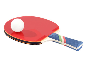 Tischtennisschläger mit Ball