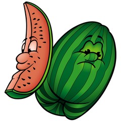 Melon - colored cartoon illustration