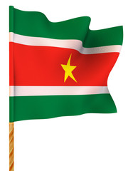 Flag. Surinam. 3d