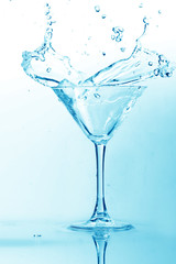 coctail splash on white background close up