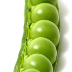 peas isoladed on white macro close up