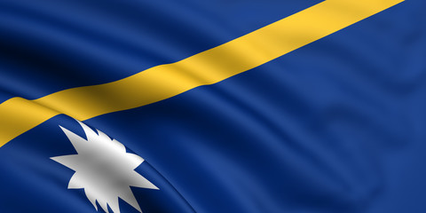 3d rendered and waving flag of nauru