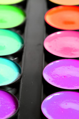 paint colors pallete macro close up