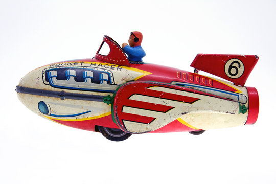 old retro rocket racer toy