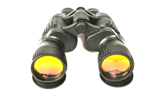 binoculars on white background