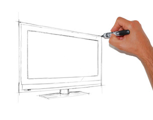 Dessin d'une télévision