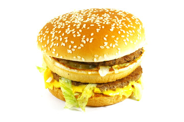 Hamburger Meal Isolated on a White Background