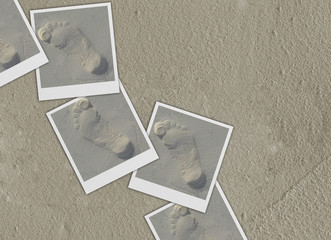 Camminata sulla sabbia (Polaroid Collage)