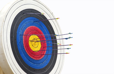 great image of a archery target full of arrows