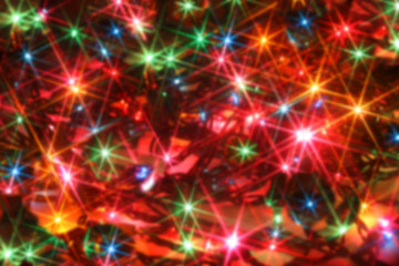 colorful twinkling christmas lights blurred background