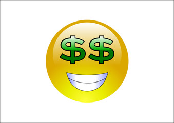 Aqua Emoticons - Money (Dollar Signs)
