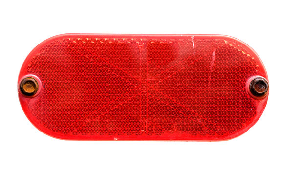 A red reflector isolated on white