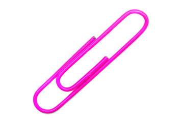 Business pink clip a over white background