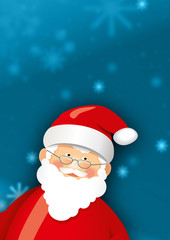 Weihnachtsmann Hintergrund blau mit Schnee
