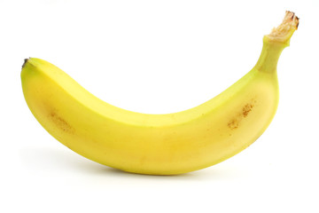 one banana isolated on white background