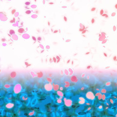Blue Pink Sakura Asian Themed Cherry Blossom Background