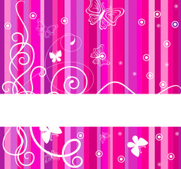 Pink banner. Vector illustration