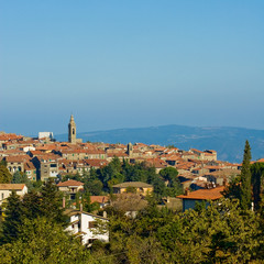 Naklejka premium Medieval town in Montalcino area, Tuscany, Italy