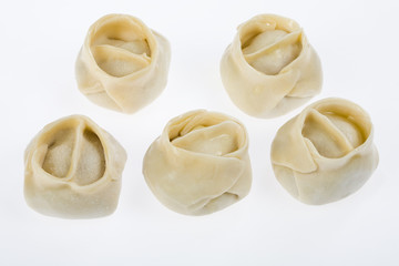 Traditional Asian meat dumplings called 