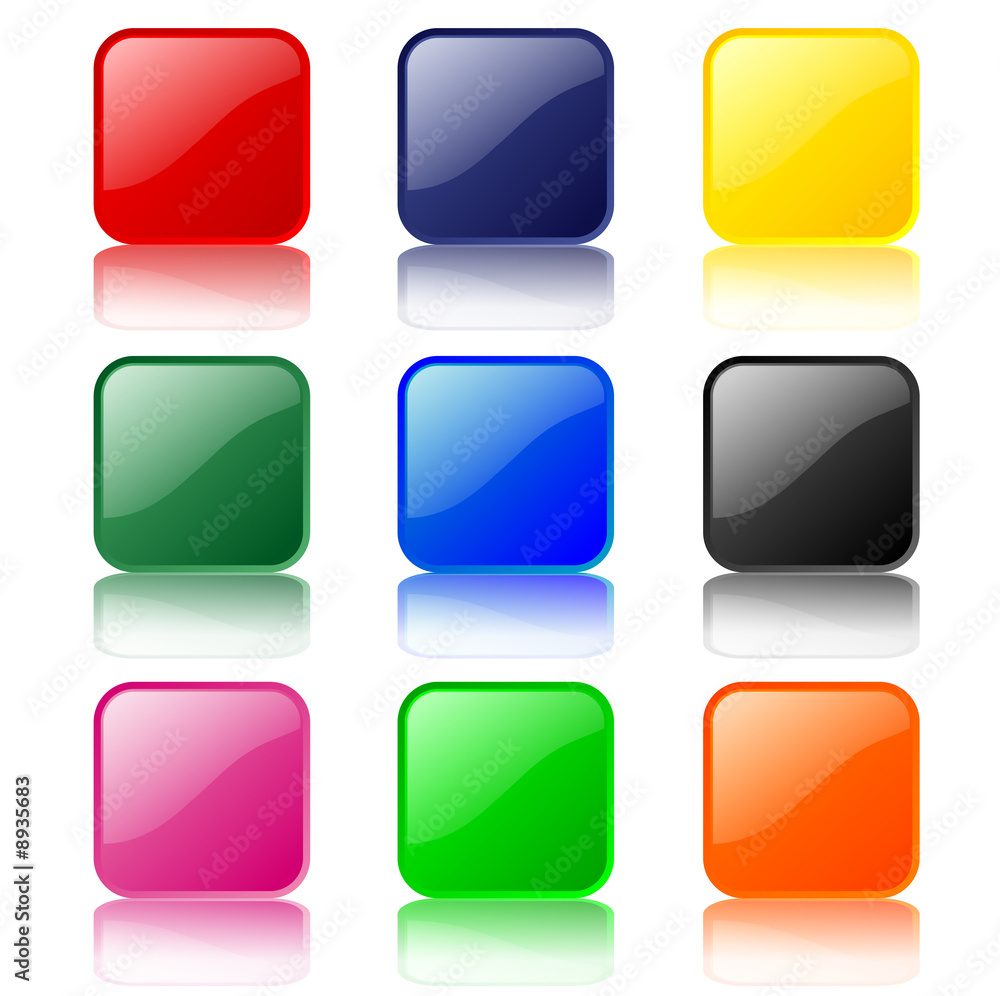 Poster square buttons with reflection