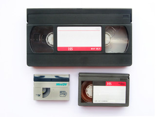 video tape cassette vhs dv isolated on white background