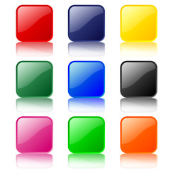 Square buttons with reflection