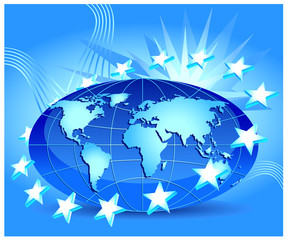 Globe with stars