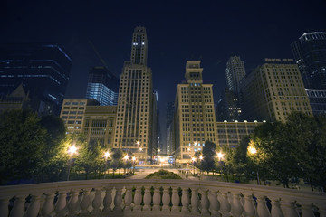 View to michigan avenue at night.