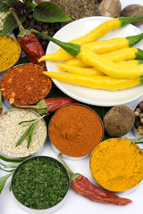 Assortment of various aromatic herbs and spices