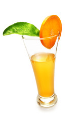 orange juice isolated on white