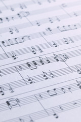 Piano Sheet Music with a shallow depth of field