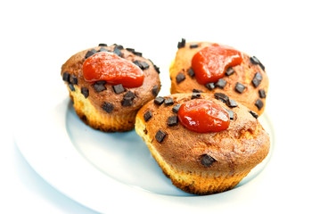 Muffins mit  Hagebutten-Konfitüre