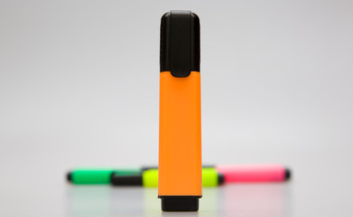 Some office colourful markers with soft focus