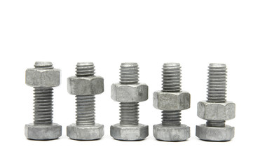 Nuts and Bolts on a white background