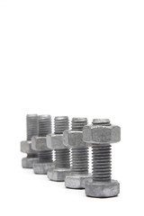 Nuts and Bolts on a white background