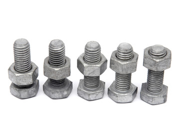 Nuts and Bolts on a white background