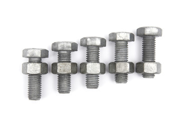 Nuts and Bolts on a white background
