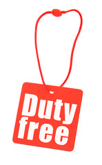 Duty free tag on white, photo does not infringe any copyright