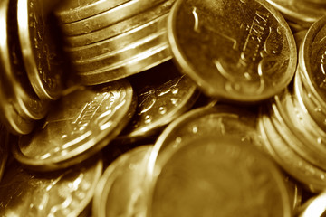 coins macro close up cash background