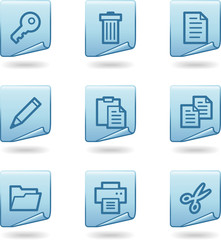Document icons, blue sticker series