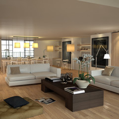 Beige contemporary interior
