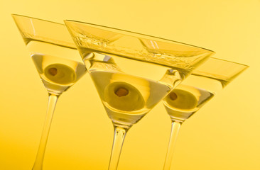 Classic Martini on Yellow Background
