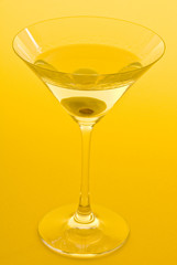 Classic Martini on Yellow Background
