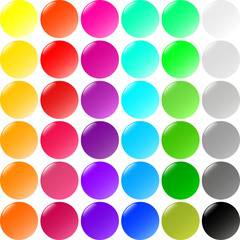 Big set of round buttons